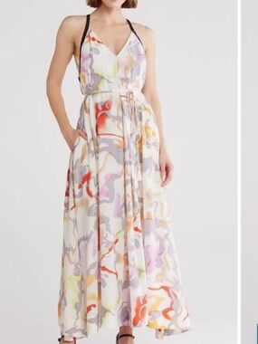 Joie Rainbow 100% silk Esmeralda Maxi Dress Small
